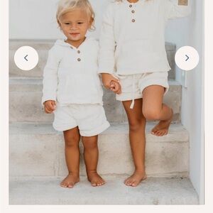 Cream Toddler Hoodie and Shorts Set